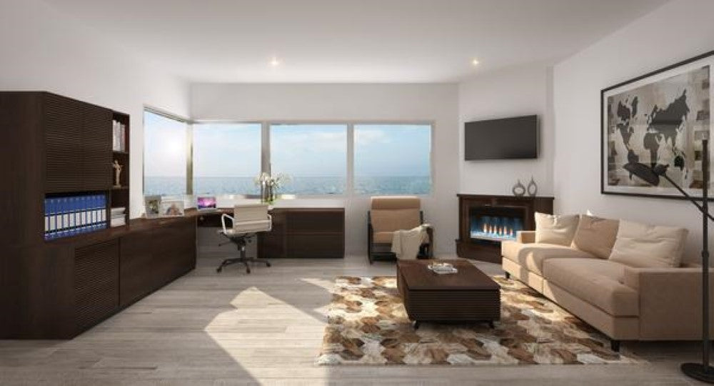 Furnitech - Tango Office - 51in Corner Desk in Brazilian Cherry Wood with a Cognac Finish - TANGO-51OFCD veiw 3