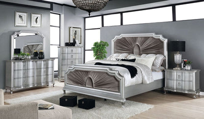 Furniture of America - Aalok 5 Pc. Queen Bedroom Set w/ Chest in Silver/Warm Gray - CM7864Q-5PC-CHEST View 1
