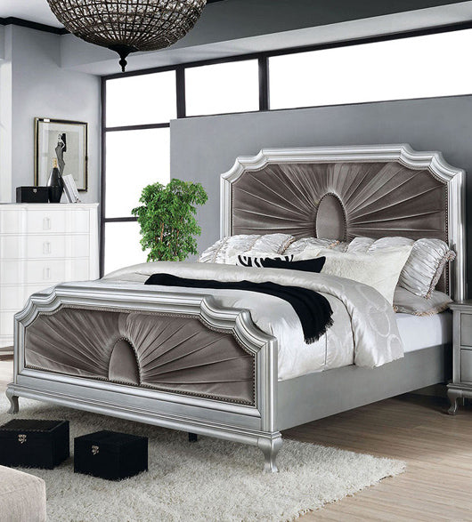 Furniture of America - Aalok Cal.King Bed in Silver/Warm Gray - CM7864CK-BED View 1