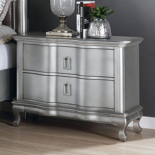 Furniture of America - Aalok Nightstand w/ USB in Silver - CM7864N View 1