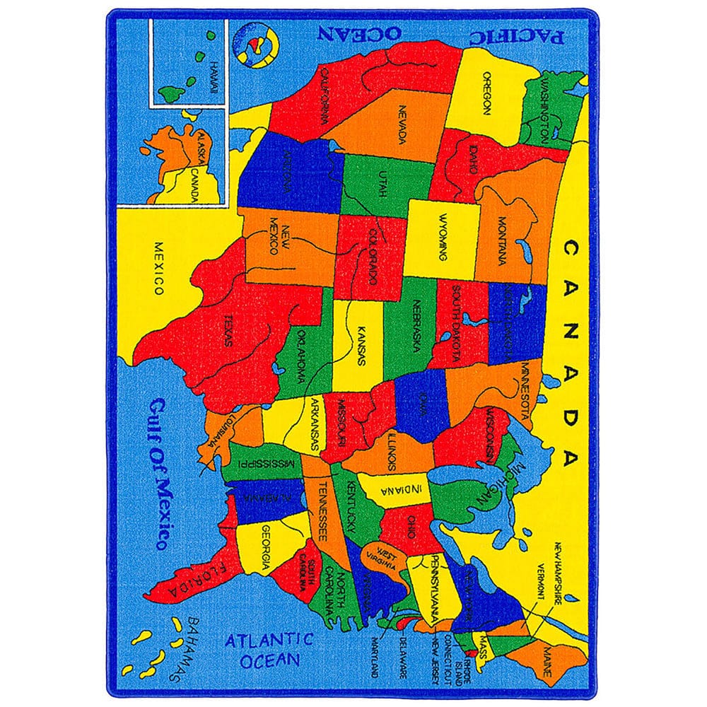 Furniture of America - Abbey 5' X 8' Area Rug in US Map - RG5114 View 1