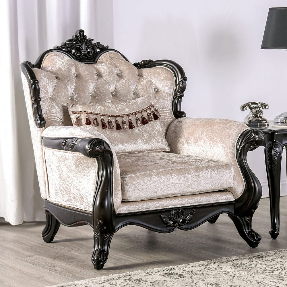 Furniture of America - Acapulco Chair in Black/Off-White - FM65001ES-CH View 1