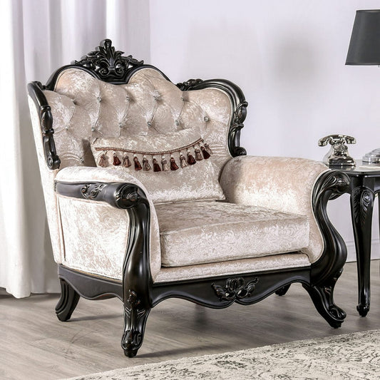 Furniture of America - Acapulco Chair in Black/Off-White - FM65001ES-CH View 1