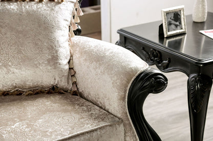 Furniture of America - Acapulco Sofa + Loveseat in Black/Off-White - FM65001ES-2PC View 4
