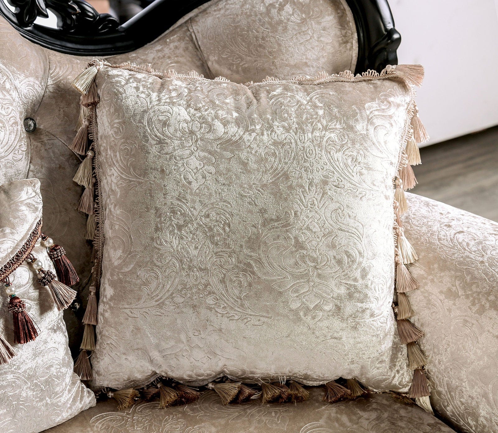 Furniture of America - Acapulco Sofa + Loveseat in Black/Off-White - FM65001ES-2PC View 5
