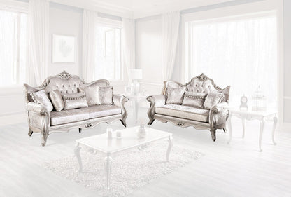 Furniture of America - Acapulco Sofa + Loveseat in Off-White - FM65001WH-2PC View 1