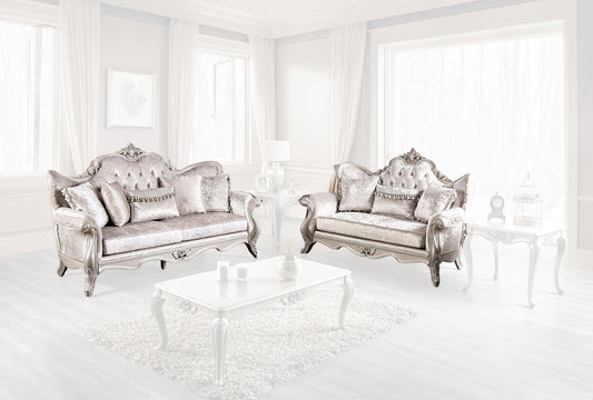 Furniture of America - Acapulco Sofa + Loveseat in Off-White - FM65001WH-2PC View 1