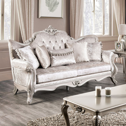 Furniture of America - Acapulco Sofa + Loveseat in Off-White - FM65001WH-2PC View 2