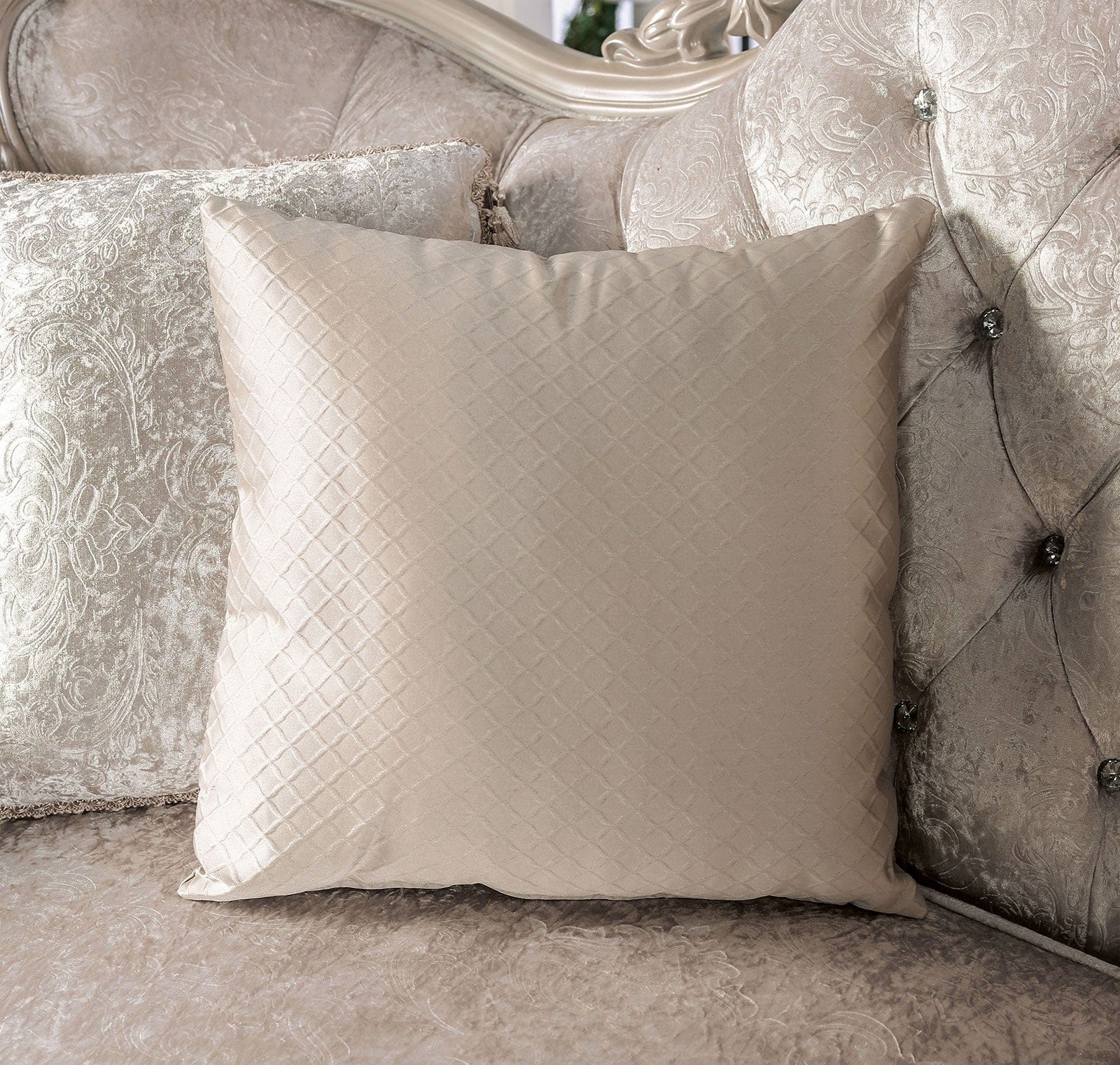 Furniture of America - Acapulco Sofa + Loveseat in Off-White - FM65001WH-2PC View 6