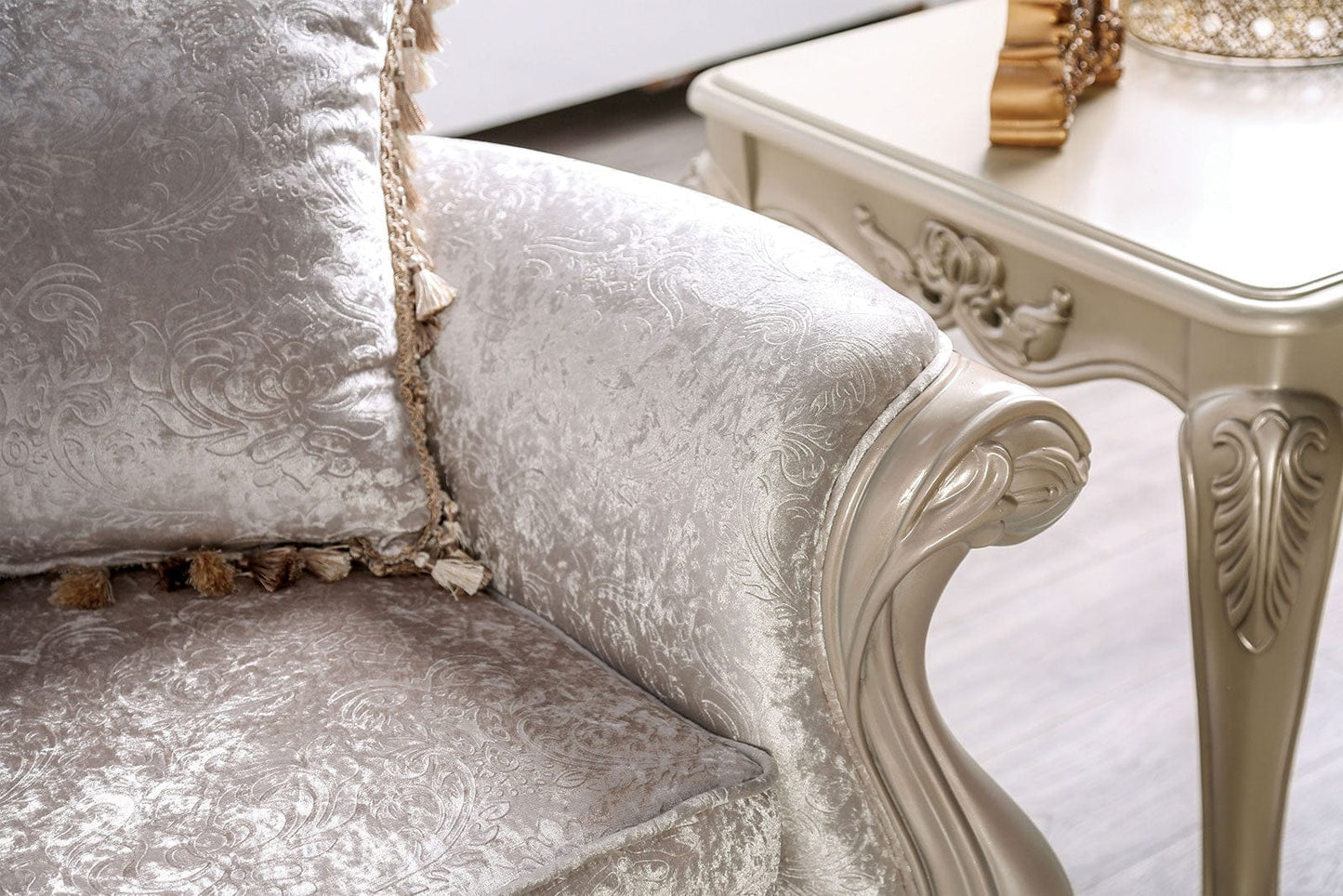 Furniture of America - Acapulco Sofa + Loveseat in Off-White - FM65001WH-2PC View 8
