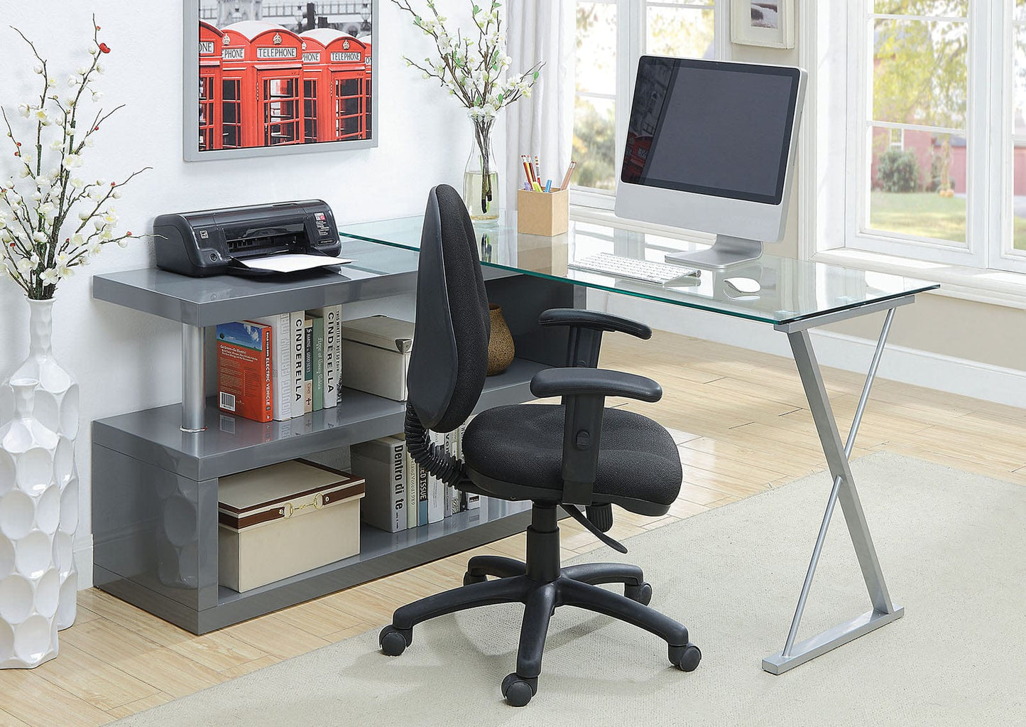 Furniture of America - Acke Computer Desk in Gray - CM-DK6131GY View 2