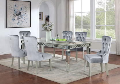 Furniture of America - Adalia 7 Pc. Dining Table Set in Silver/Dark Gray - CM3241SV-T-7PC View 1