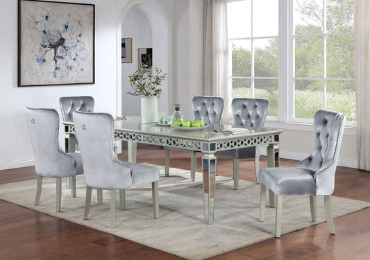 Furniture of America - Adalia 7 Pc. Dining Table Set in Silver/Dark Gray - CM3241SV-T-7PC View 1