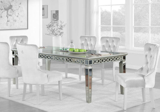 Furniture of America - Adalia Dining Table in Silver/Dark Gray - CM3241SV-T View 1