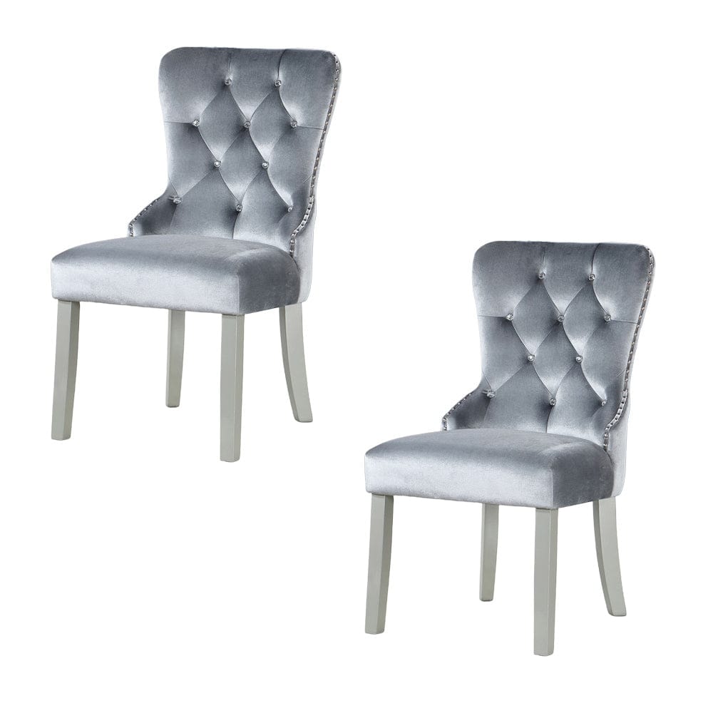 Furniture of America - Adalia Wingback Chair Set of 2 in Silver/Dark Gray - CM3241GY-SC-2PK View 1