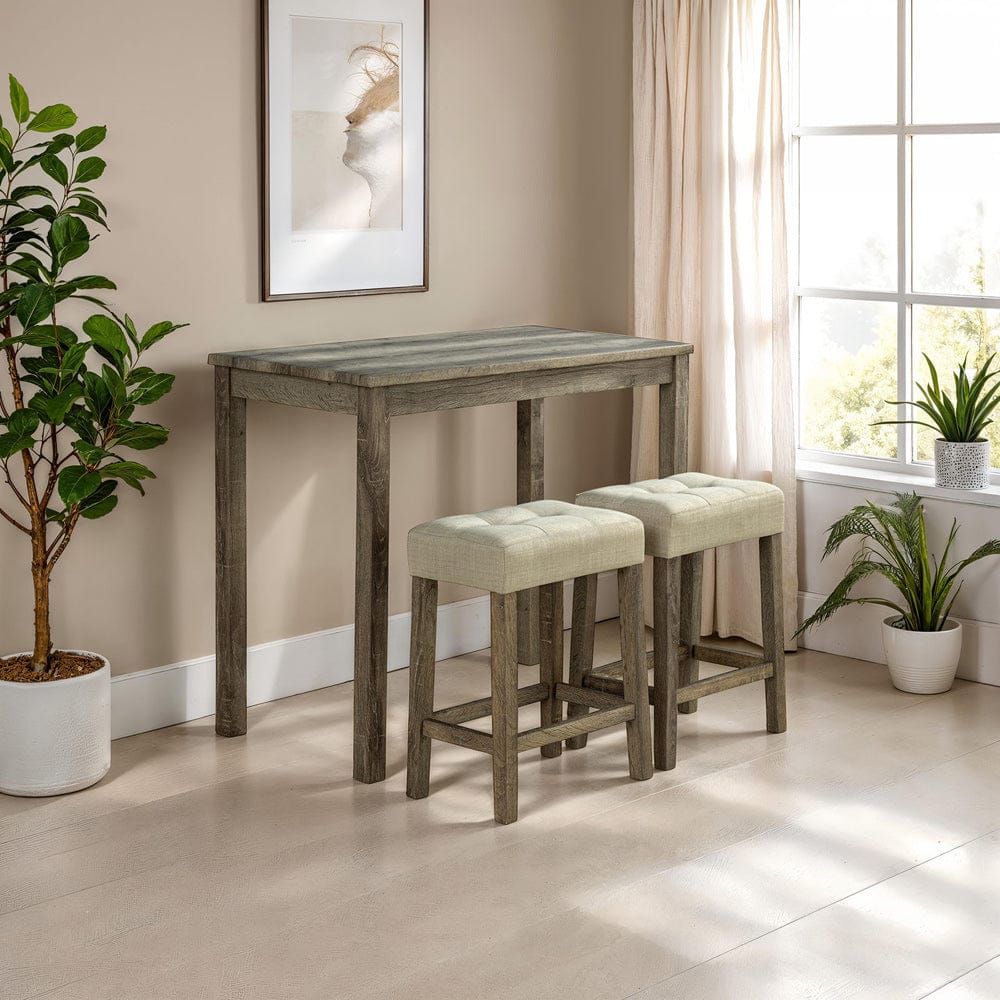 Furniture of America - Adelaide 3 Pc. Counter Ht. Table Set in Brown/Beige - SL3400BR-PT-3PK View 1