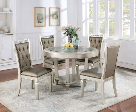 Furniture of America - Adelina 5 Pc. Round Dining Table Set in Champagne - CM3158RT-5PC View 1