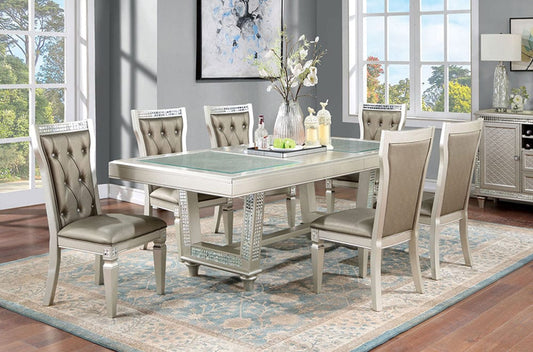 Furniture of America - Adelina 7 Pc. Dining Table Set in Champagne/Warm Gray - CM3158T-7PC View 1