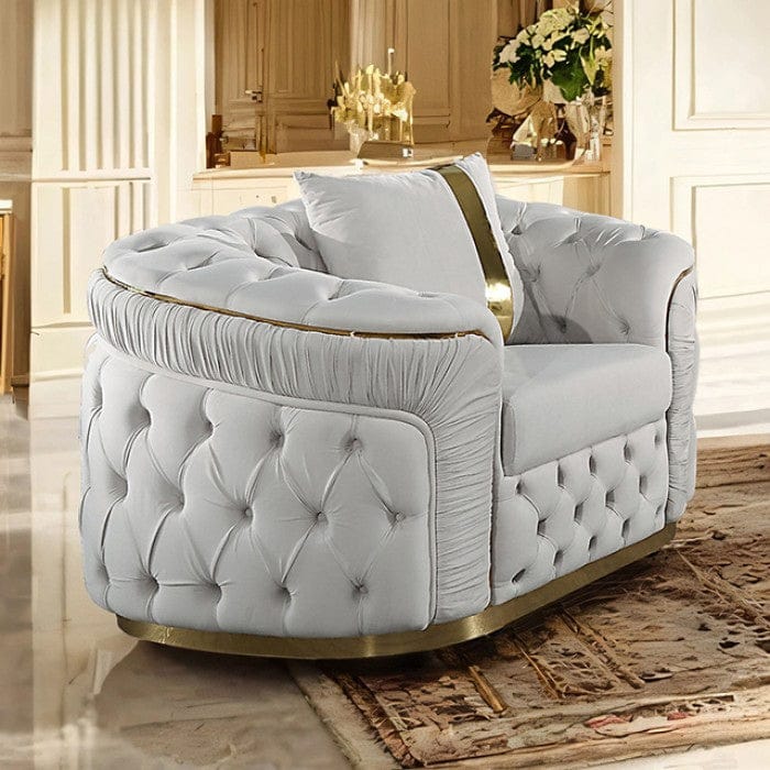 Furniture of America - Adelpha Chair in Beige/Gold - FM67002BG-CH View 1