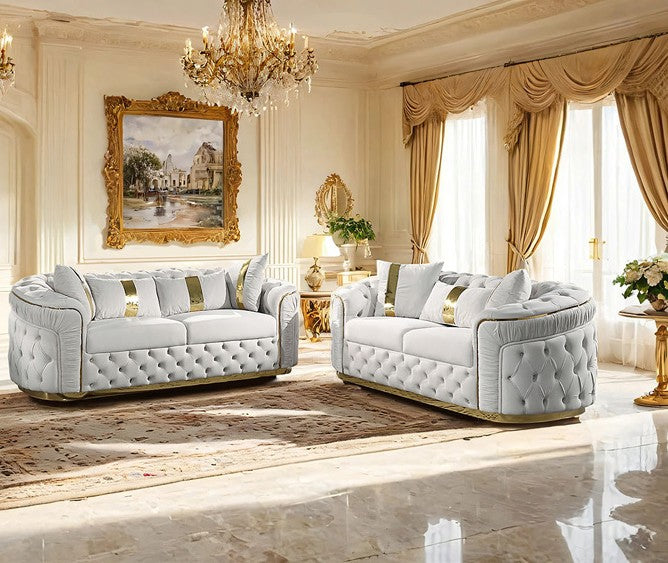 Furniture of America - Adelpha Sofa + Loveseat - FM67002BG-2PC View 1