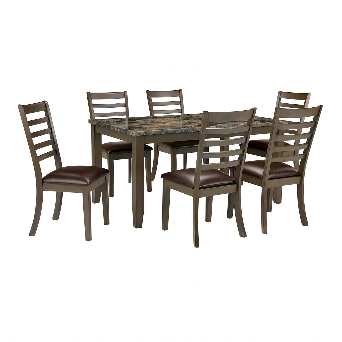 Furniture of America - Adia 7 Pc. Dinning Table Set in Brown - TM3103T-7PK View 1