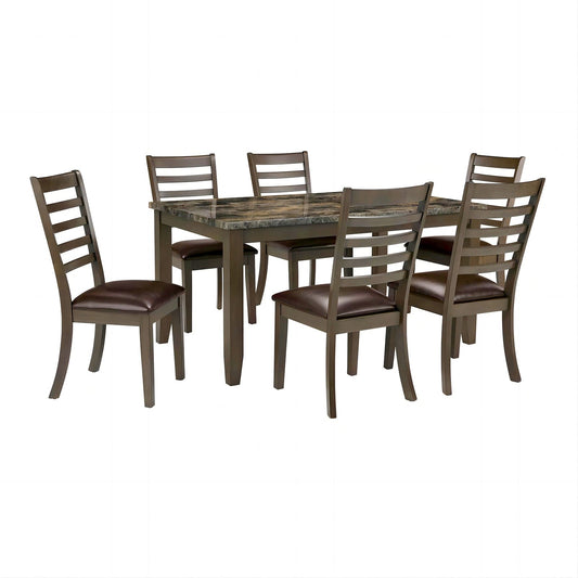 Furniture of America - Adia 7 Pc. Dinning Table Set in Brown - TM3103T-7PK View 1