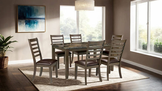 Furniture of America - Adia 7 Pc. Dinning Table Set in Brown - TM3103T-7PK View 2