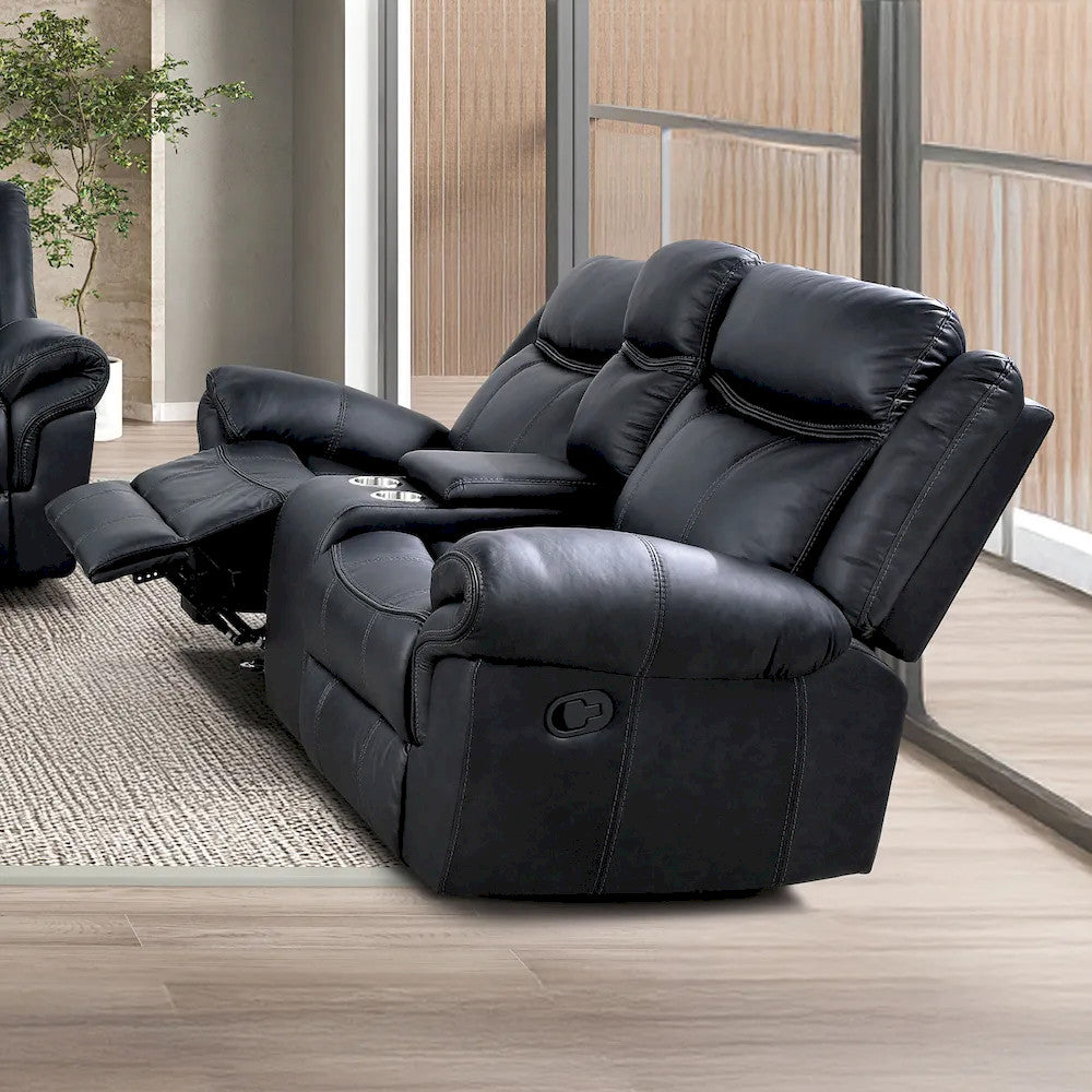 Furniture of America - Agata - Loveseat, Black - NX6001BK-LV view 1