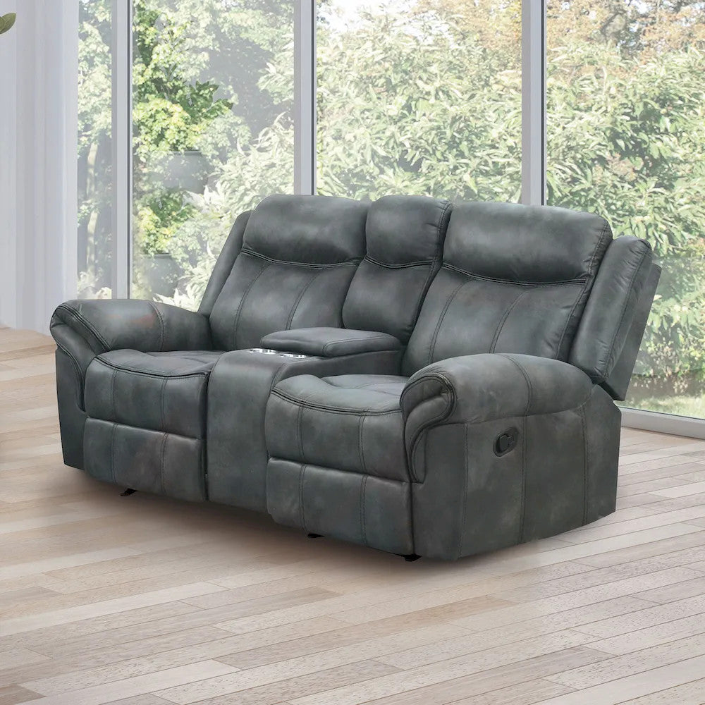 Furniture of America - Agata - Manual Glider Loveseat, Dark Gray - NX6001DG-LV view 1