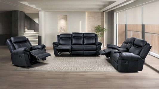 Furniture of America - Agata - Sofa + Loveseat - Black - NX6001BK-2PC view 2
