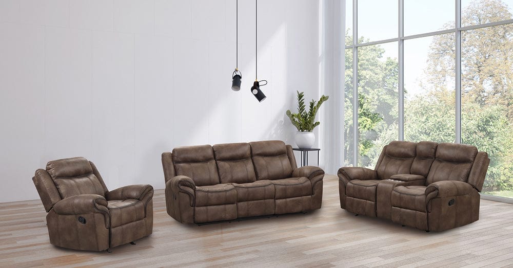 Furniture of America - Agata Sofa + Loveseat + Chair in Brown - NX6001BR-3PC View 1