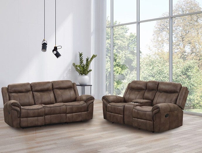 Furniture of America - Agata Sofa + Loveseat in Brown - NX6001BR-2PC View 1