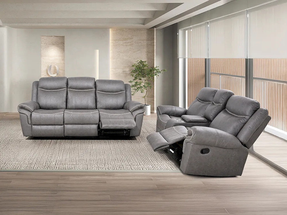 Furniture of America - Agata - Sofa + Loveseat - Warm Gray - NX6001WG-2PC view 1