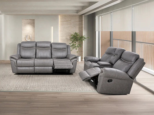 Furniture of America - Agata - Sofa + Loveseat - Warm Gray - NX6001WG-2PC view 1