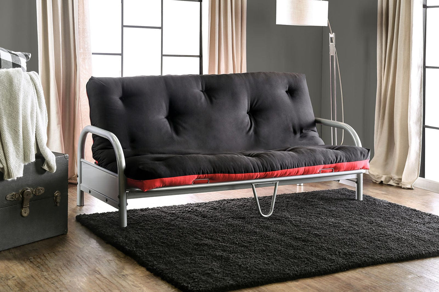 Furniture of America - Aksel Futon Mattress in Black/Red - FP-2417BR View 4