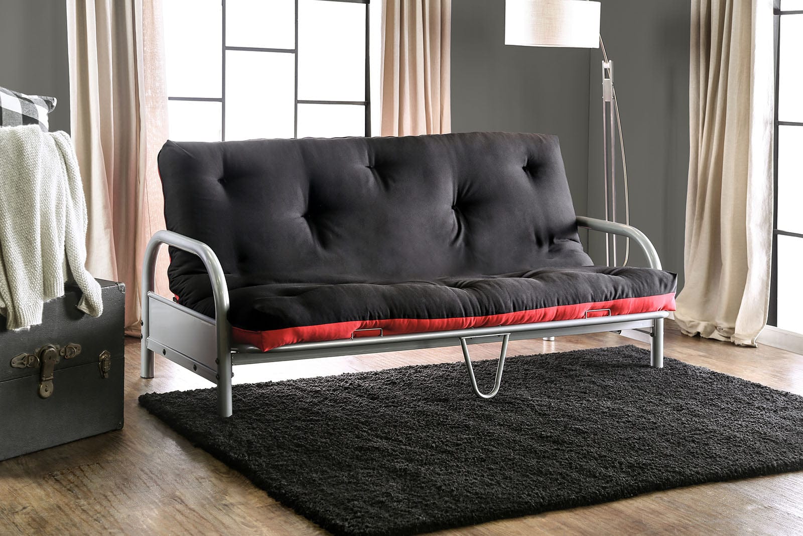 Furniture of America - Aksel Futon Mattress in Black/Red - FP-2417BR View 4