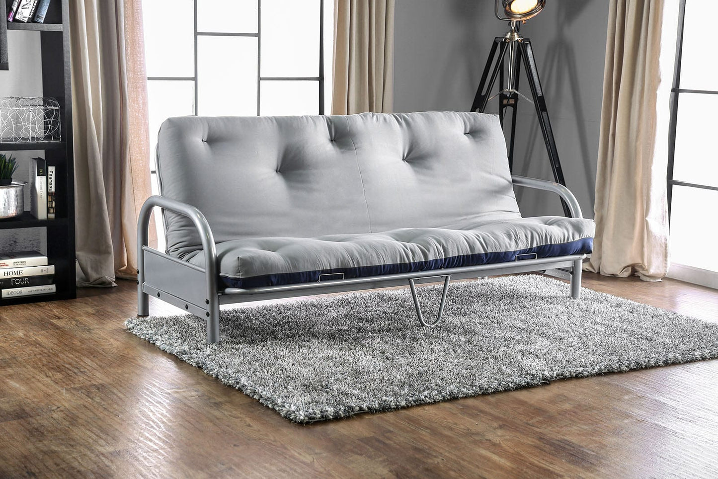 Furniture of America - Aksel Futon Mattress in Gray/Navy - FP-2417NG View 3
