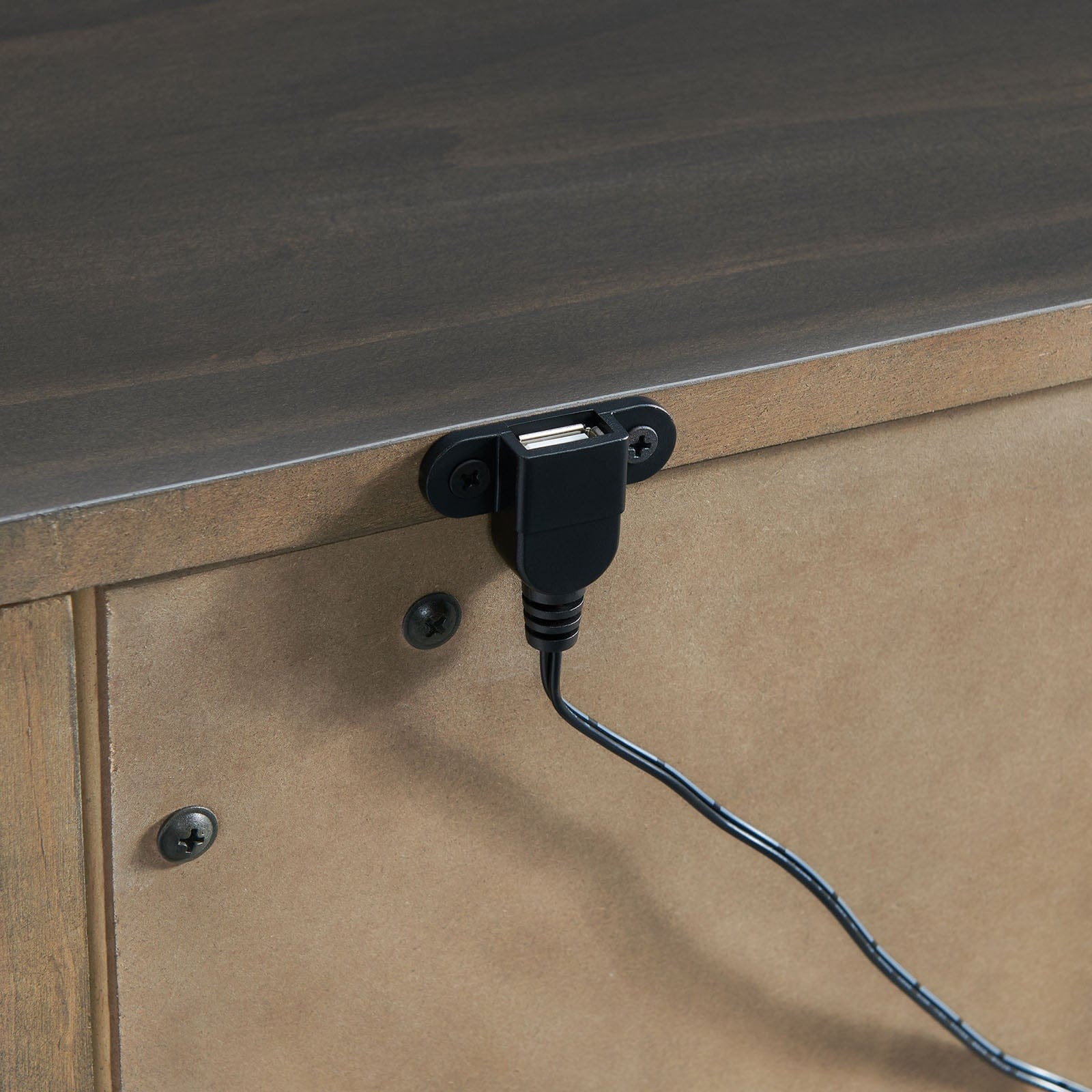 Furniture of America - Alaina Nightstand w/ USB in Walnut - FOA7916N View 2