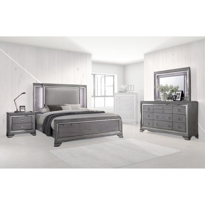 Furniture of America - Alanis 5 Pc. Queen Bedroom Set w/ 2NS in Light Gray - CM7579Q-5PC-2NS View 1