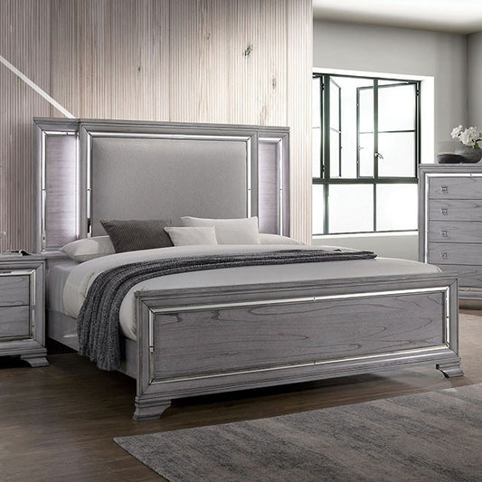 Furniture of America - Alanis Cal.King Bed in Light Gray - CM7579CK-BED View 1