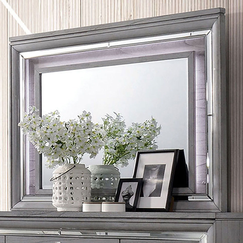 Furniture of America - Alanis Mirror w/ LED in Light Gray - CM7579M View 1