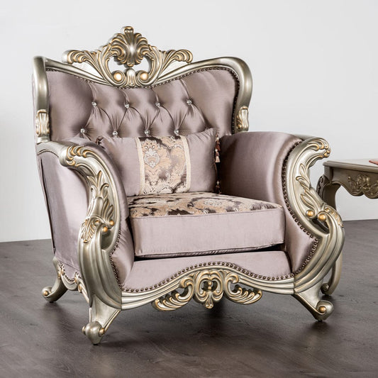 Furniture of America - Albacete Chair in Champagne/Purple - FM65006PR-CH View 1
