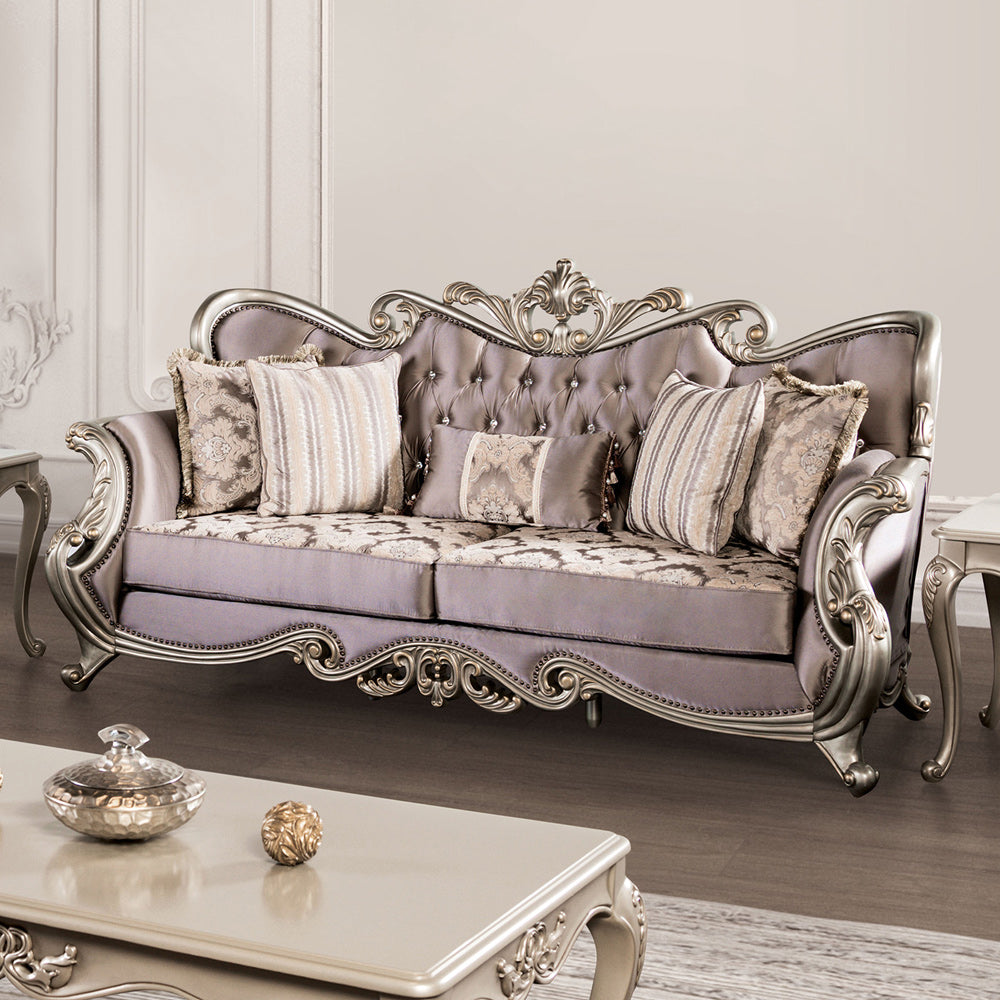 Furniture of America - Albacete Sofa in Champagne/Purple - FM65006PR-SF View 1