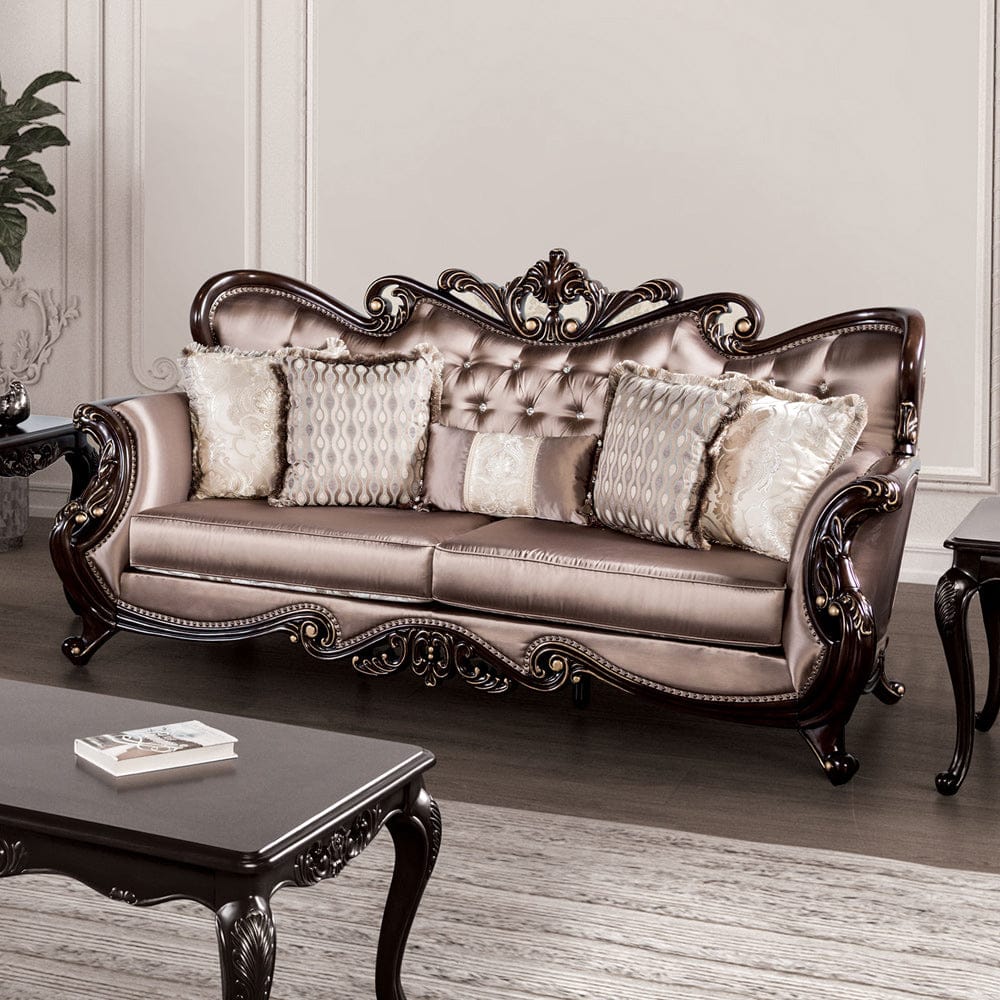 Furniture of America - Albacete Sofa in Dark Cherry/Brown - FM65006BR-SF View 1