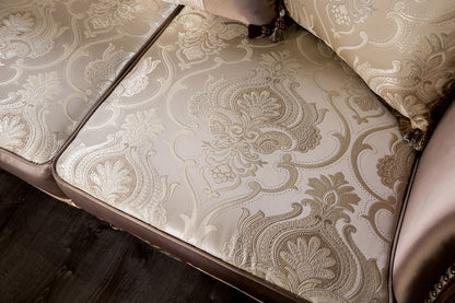 Furniture of America - Albacete Sofa + Loveseat in Dark Cherry/Brown - FM65006BR-2PC View 4