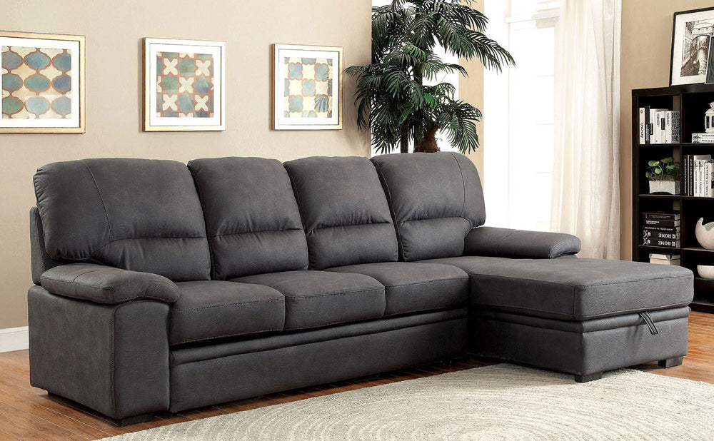 Furniture of America - Alcester Sectional w/ Sleeper in Graphite - CM6908BK-SET View 1