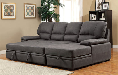 Furniture of America - Alcester Sectional w/ Sleeper in Graphite - CM6908BK-SET View 2