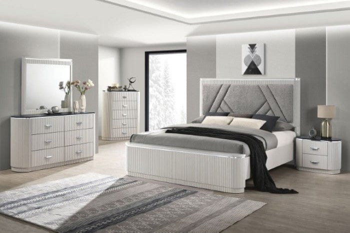 Furniture of America - Aldgate 5 Pc. Queen Bedroom Set w/ Chest in Light Gray - FM7244GY-Q-5PC-CHEST View 1