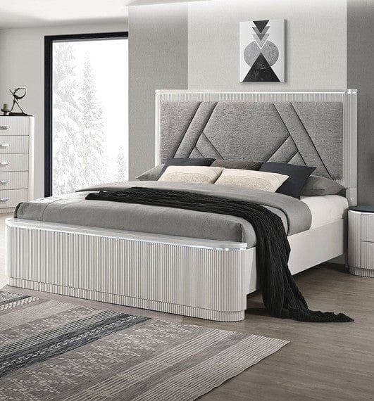 Furniture of America - Aldgate E.King Bed in Light Gray - FM7244GY-EK-BED View 1