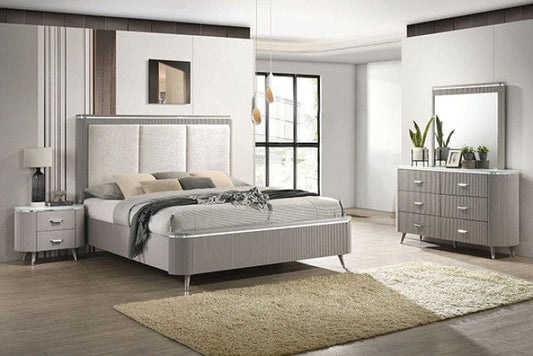Furniture of America - Aldridge 4 Pc. Queen Bedroom Set in Light Gray - FM7243GY-Q-4PC View 1
